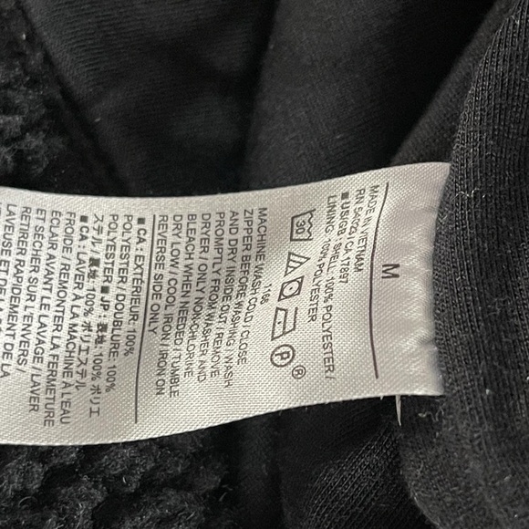 Banana Republic Size M Black Sherpa Quarter zip Nordic Design Bodice Pullover - Picture 5 of 5